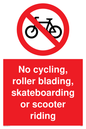 PV5355: No cycling/Rollerblading/Skateboarding