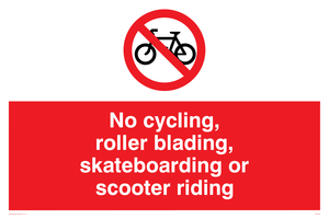 PV5355: No cycling/Rollerblading/Skateboarding