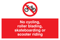 PV5355: No cycling/Rollerblading/Skateboarding