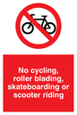 PV5355: No cycling/Rollerblading/Skateboarding