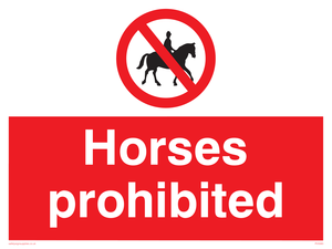 PV5583: Horses prohibited