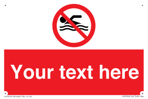 PV5596: Custom No swimming prohibition Sign