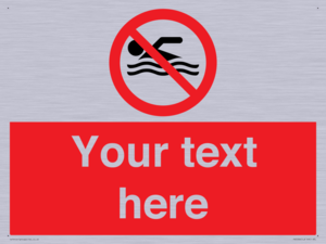 PV5596: Custom No swimming prohibition Sign