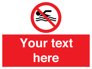 PV5596: Custom No swimming prohibition Sign