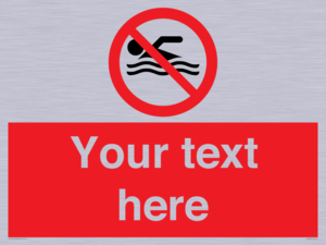 PV5596: Custom No swimming prohibition Sign