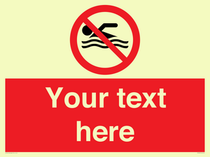 PV5596: Custom No swimming prohibition Sign