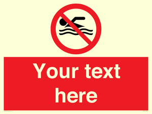 PV5596: Custom No swimming prohibition Sign
