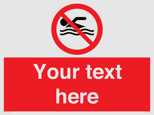 PV5596: Custom No swimming prohibition Sign