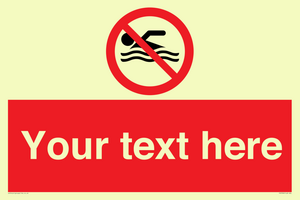 PV5596: Custom No swimming prohibition Sign