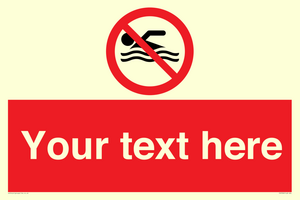 PV5596: Custom No swimming prohibition Sign
