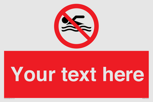 PV5596: Custom No swimming prohibition Sign