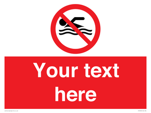 PV5596: Custom No swimming prohibition Sign