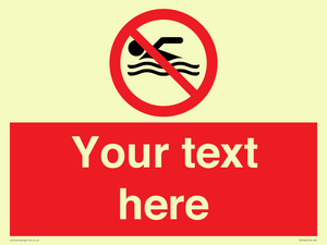 PV5596: Custom No swimming prohibition Sign