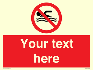 PV5596: Custom No swimming prohibition Sign