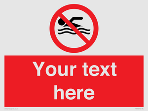 PV5596: Custom No swimming prohibition Sign