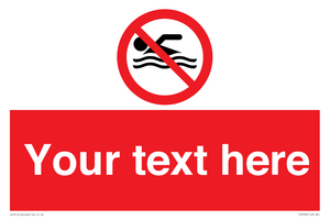 PV5596: Custom No swimming prohibition Sign