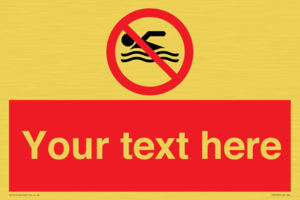 PV5596: Custom No swimming prohibition Sign
