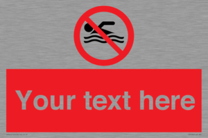 PV5596: Custom No swimming prohibition Sign