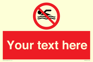 PV5596: Custom No swimming prohibition Sign