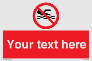 PV5596: Custom No swimming prohibition Sign