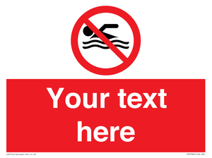 PV5596: Custom No swimming prohibition Sign