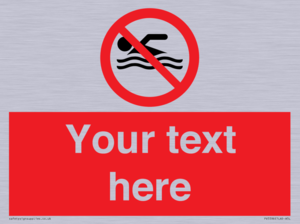 PV5596: Custom No swimming prohibition Sign