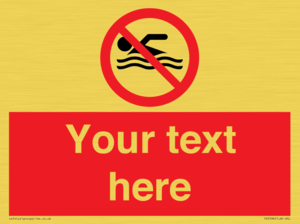 PV5596: Custom No swimming prohibition Sign