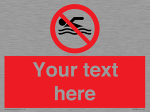PV5596: Custom No swimming prohibition Sign