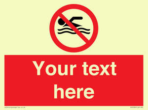 PV5596: Custom No swimming prohibition Sign