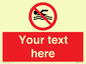 PV5596: Custom No swimming prohibition Sign