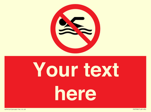 PV5596: Custom No swimming prohibition Sign
