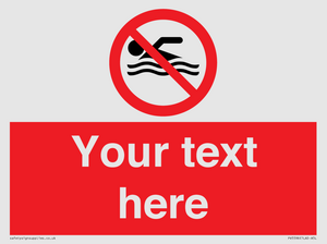 PV5596: Custom No swimming prohibition Sign