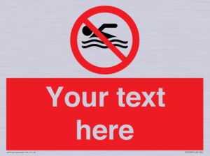 PV5596: Custom No swimming prohibition Sign