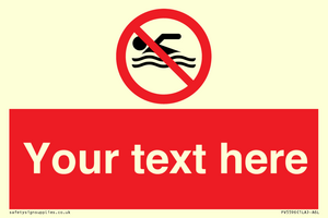 PV5596: Custom No swimming prohibition Sign