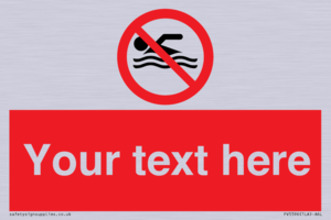 PV5596: Custom No swimming prohibition Sign