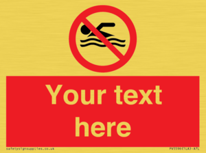 PV5596: Custom No swimming prohibition Sign