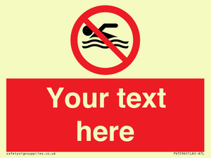 PV5596: Custom No swimming prohibition Sign