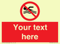 PV5596: Custom No swimming prohibition Sign