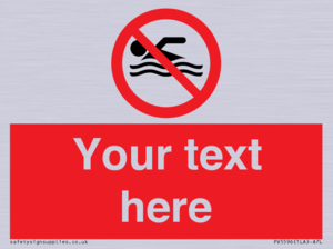 PV5596: Custom No swimming prohibition Sign