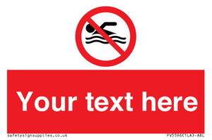 PV5596: Custom No swimming prohibition Sign