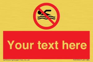 PV5596: Custom No swimming prohibition Sign