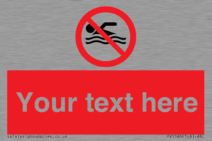 PV5596: Custom No swimming prohibition Sign