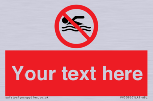 PV5596: Custom No swimming prohibition Sign