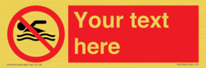PV5596: Custom No swimming prohibition Sign