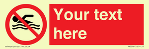 PV5596: Custom No swimming prohibition Sign