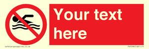 PV5596: Custom No swimming prohibition Sign