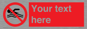 PV5596: Custom No swimming prohibition Sign