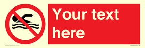 PV5596: Custom No swimming prohibition Sign