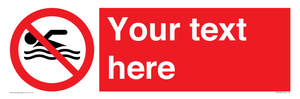 PV5596: Custom No swimming prohibition Sign