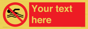 PV5596: Custom No swimming prohibition Sign